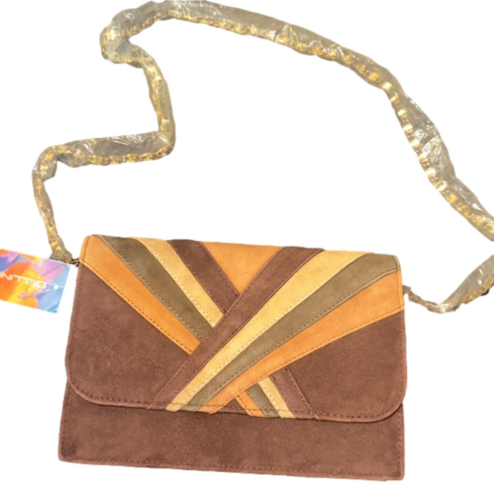 Suede Crossover Clutch by Bellini in the Jackson style Purse / Vintage Bag